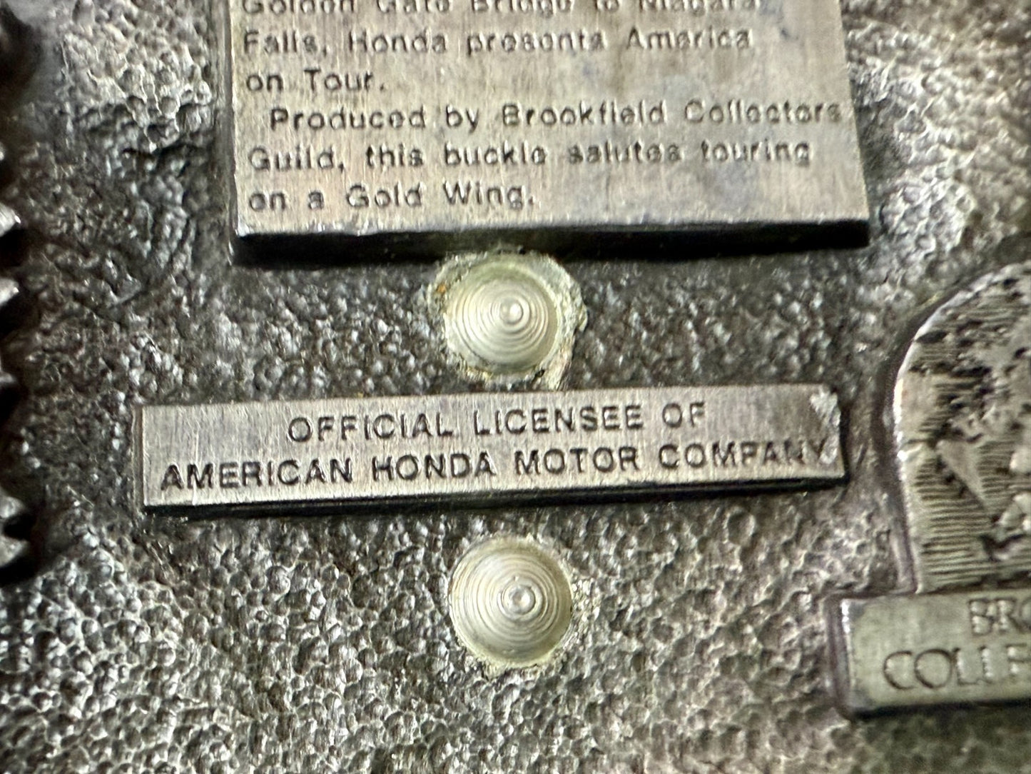 America on Tour Honda Motor Company Gold Wing Statue of Liberty Belt Buckle