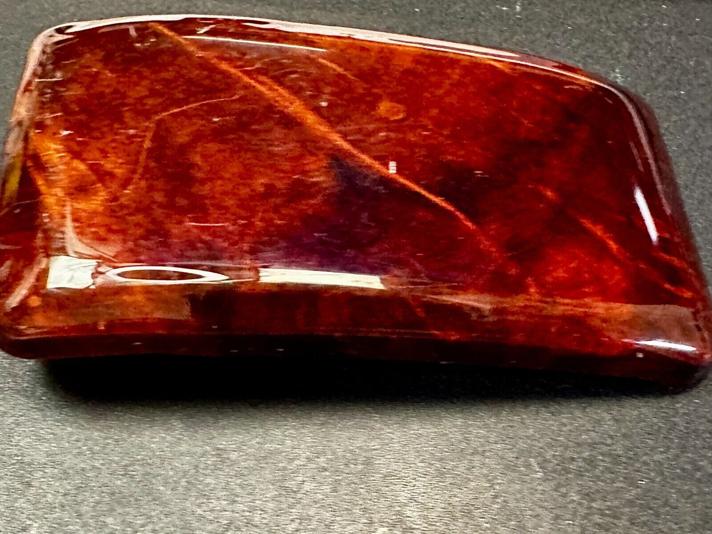 Vintage Glossy Polished Lacquered Wood Belt Buckle By Burl Wood West