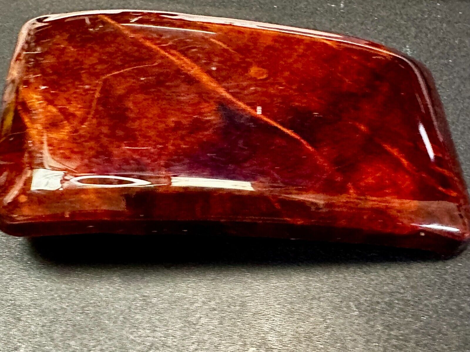 Vintage Glossy Polished Lacquered Wood Belt Buckle By Burl Wood West