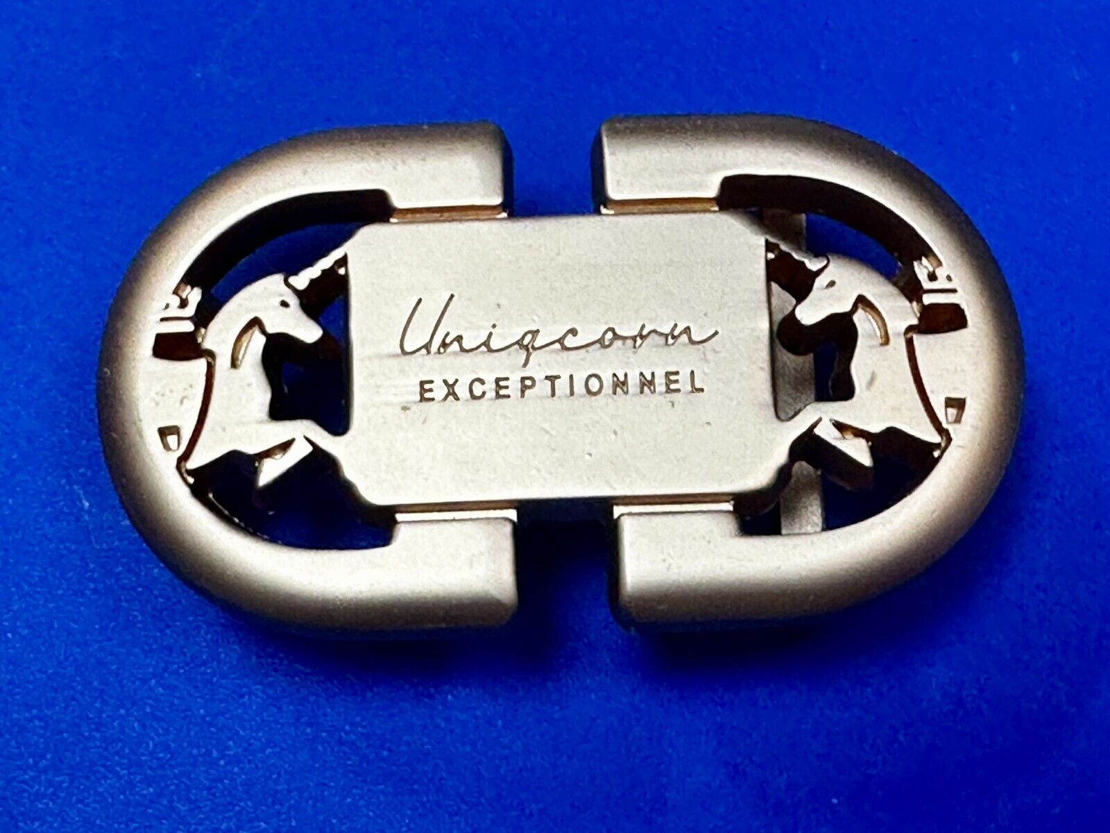 Uniqcorn Exceptionnel - Unknown to me!   unicorn's facing in cutout Belt Buckle