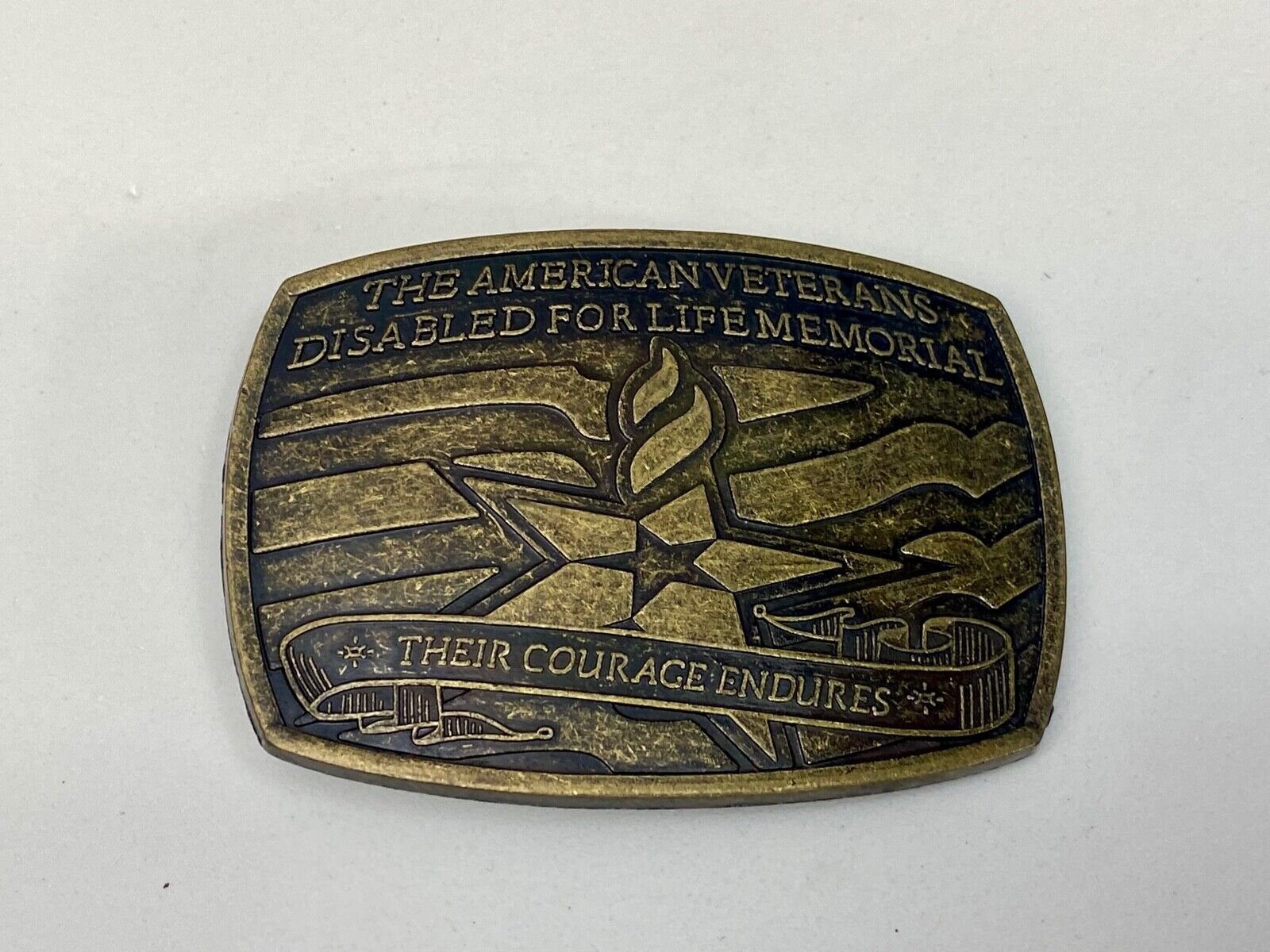American Veteran, Disabled For Life Memorial Commemorative Belt Buckle 