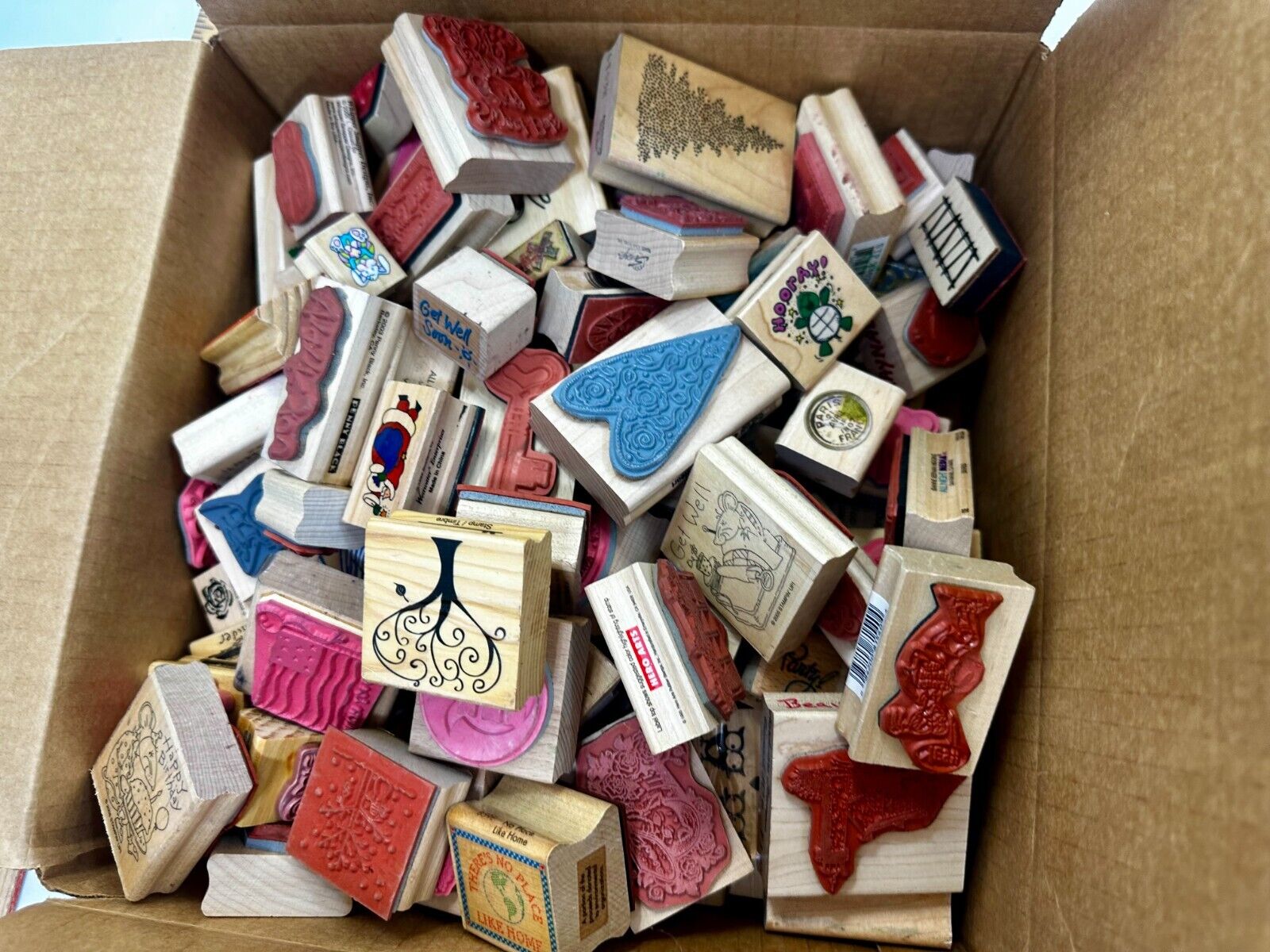 7.4 Pounds of Rubber Stamps HUGE LOT - Mostly NEW! Scrapbook Teachers SCORE!