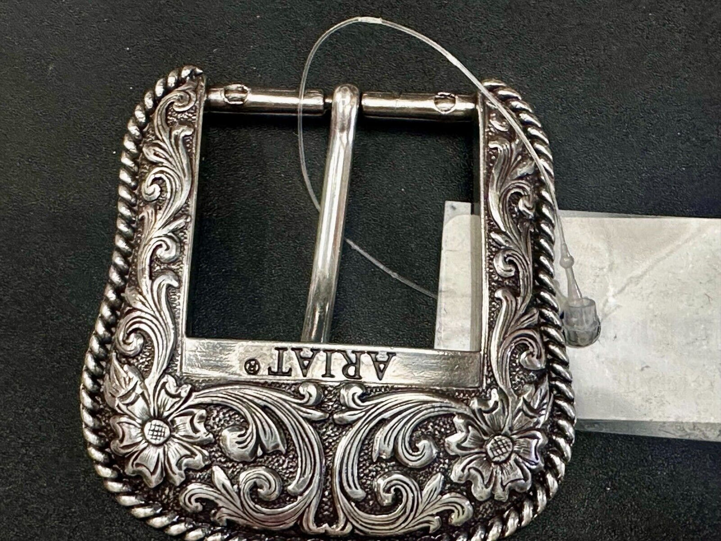 Ariat 2007 Ranger Style Detailed Flower Swirl Rope Outlined Belt Buckle
