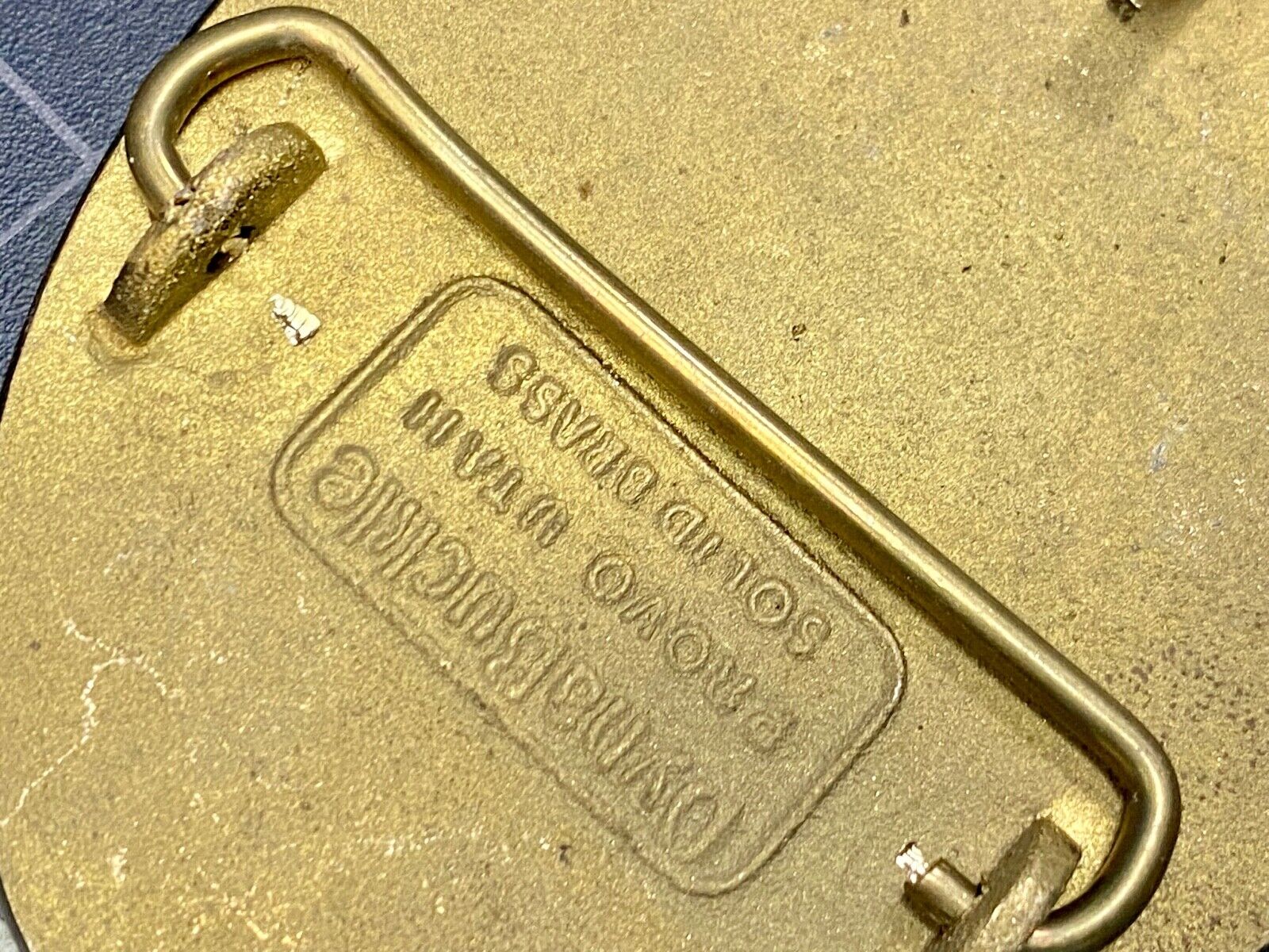 Vintage Auburn Versa Hoe Industrial Services Solid Brass Belt Buckle 