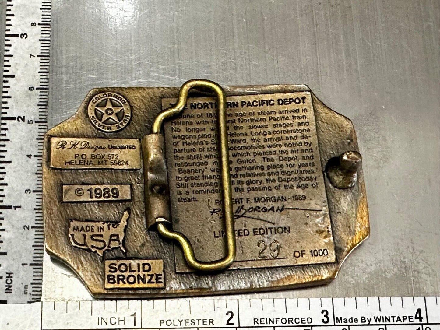 Vintage Helena Montana Queen City of the Rocks Vintage Commemorative Belt Buckle