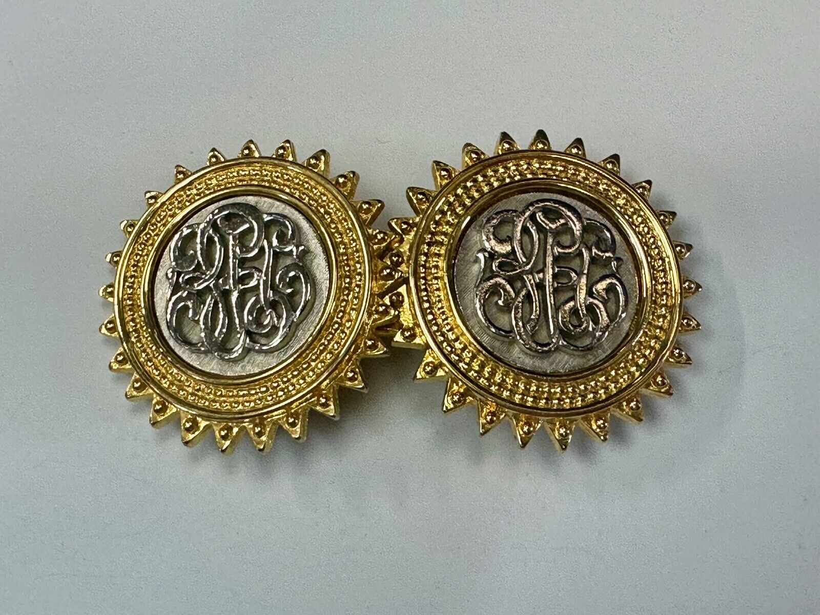Two piece interconnecting vintage two tone belt buckle By Paquette