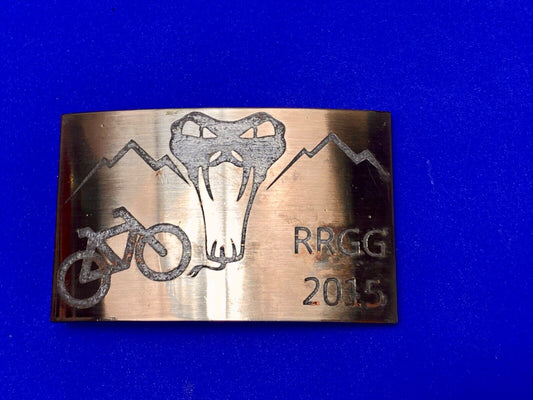 Used 2015 RRGG Mountain Bike Belt Buckle Viper Logo Event Trail Ride Race BMX