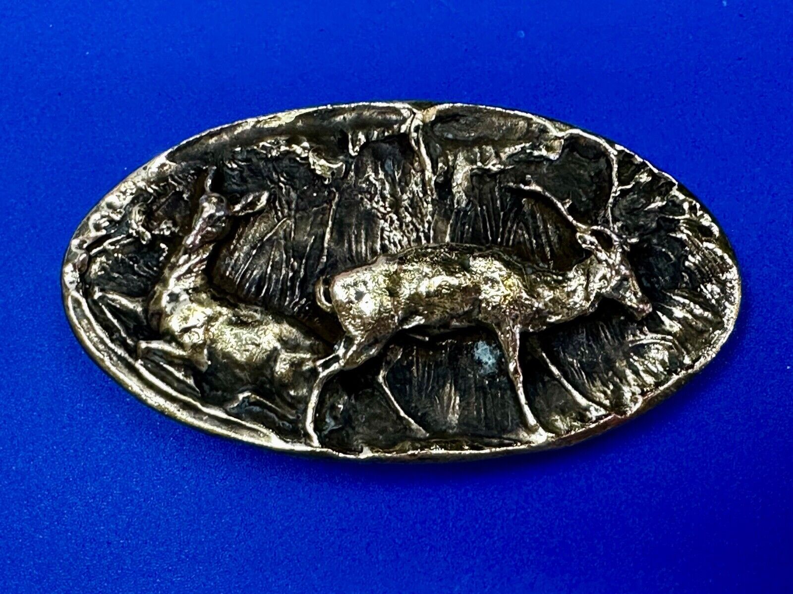 Two deer in nature Vintage Belt Buckle by Adezy - Hunters Gift!