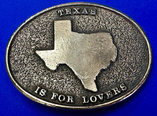 Texas is for Lovers EARLY Vintage 1976 Koleaco Belt Buckle