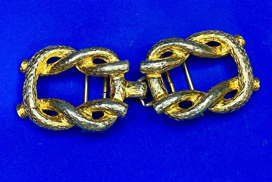 Vintage 70'S Knots - Two Piece Interlocking Belt Buckle Marked Mimi Di N