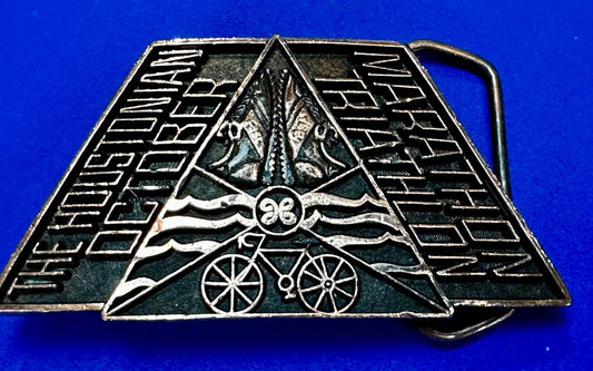 The Houstonian Marathon Trainer Texas Bike Race October Vintage 82 Belt Buckle