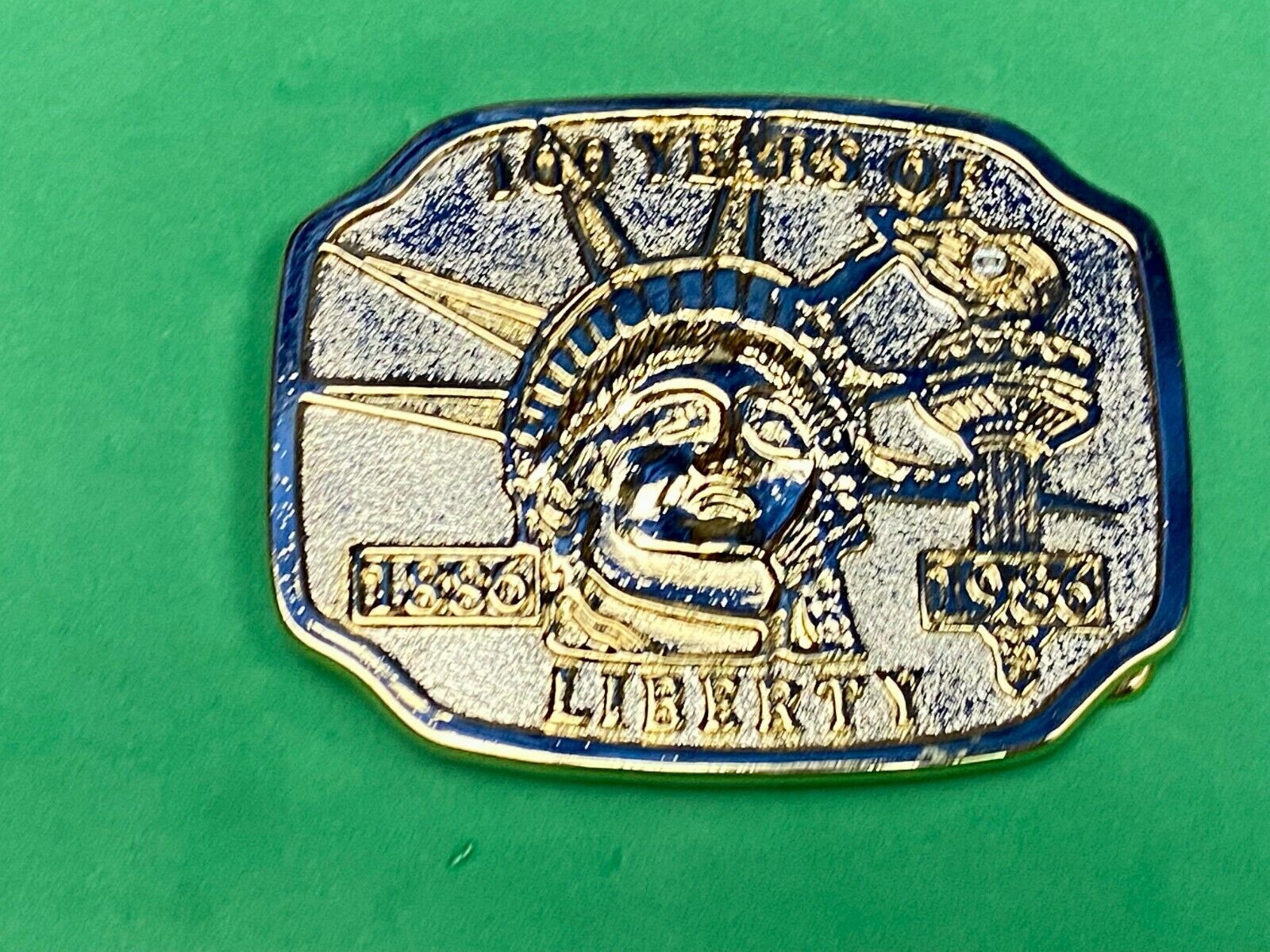 1886-1986 100 Years Of Liberty Statue Of Liberty Belt Buckle Patriotic America