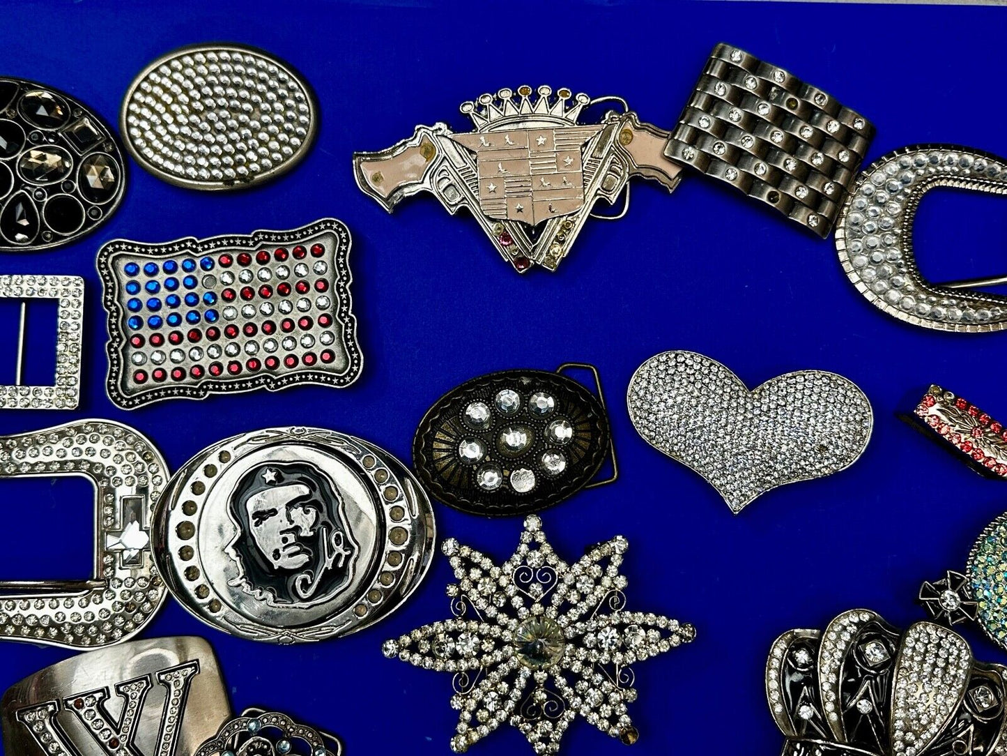 21 Bulk Lot Junk Drawer Grab Bag of REPAIR Belt Buckle - Missing Rhinestone's