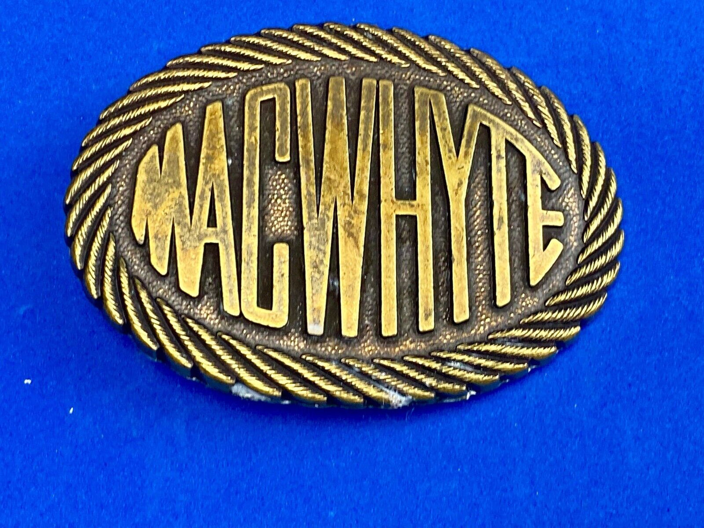Vintage Macwhyte Belt Buckle Canadian Wire Rope & Specialty Cable Manufacturer 
