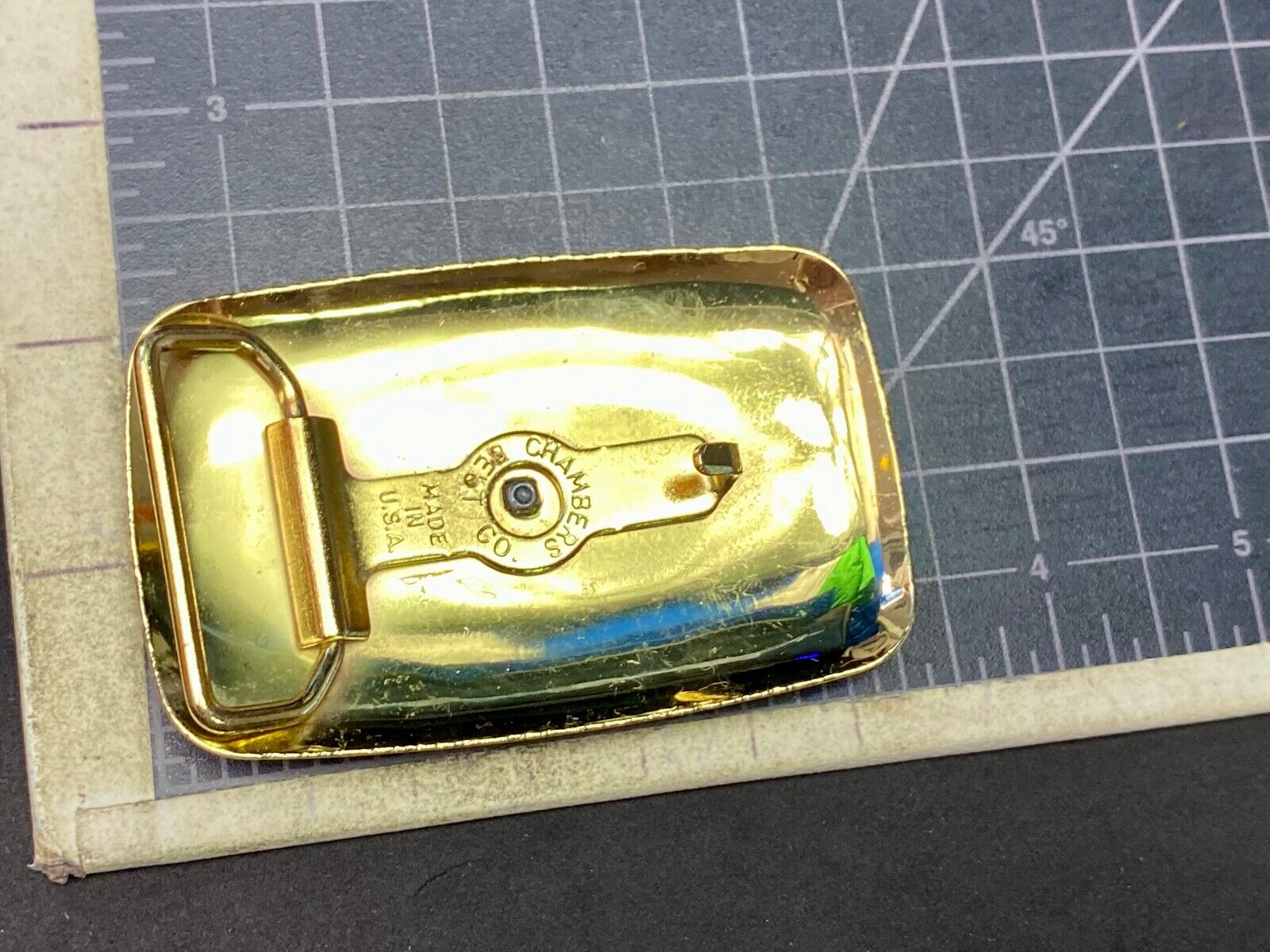 Vintage Chambers Signed Horse Saddle Western Belt Buckle 