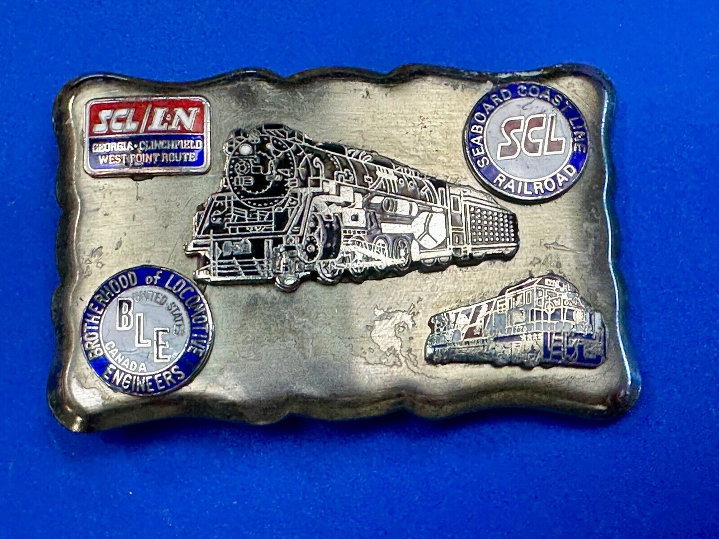 Train Collectors Multi Style Company silver tone belt buckle