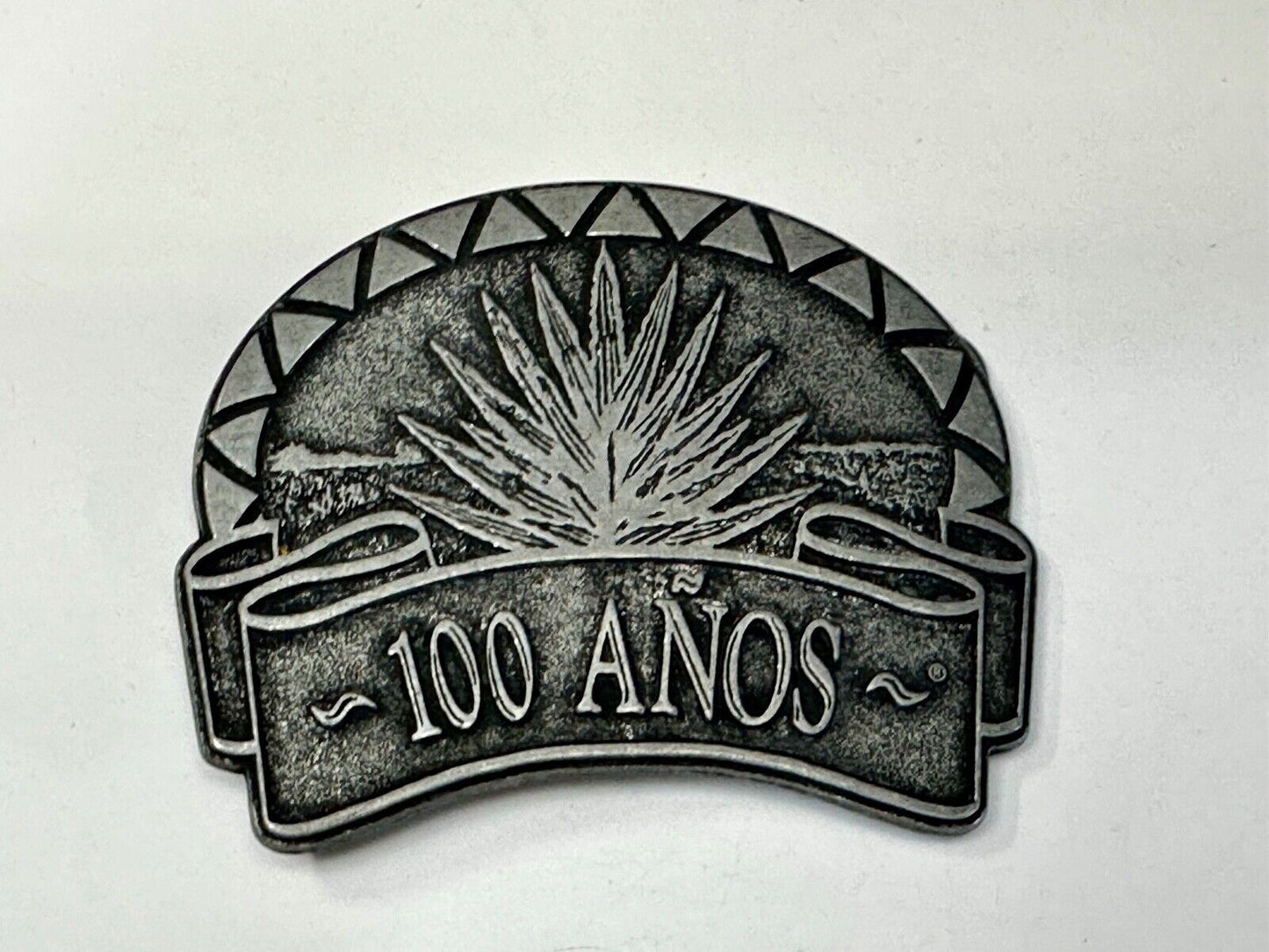 100 Anos (Years)  Tequila Belt Buckle Southwestern Design Advertising Promo