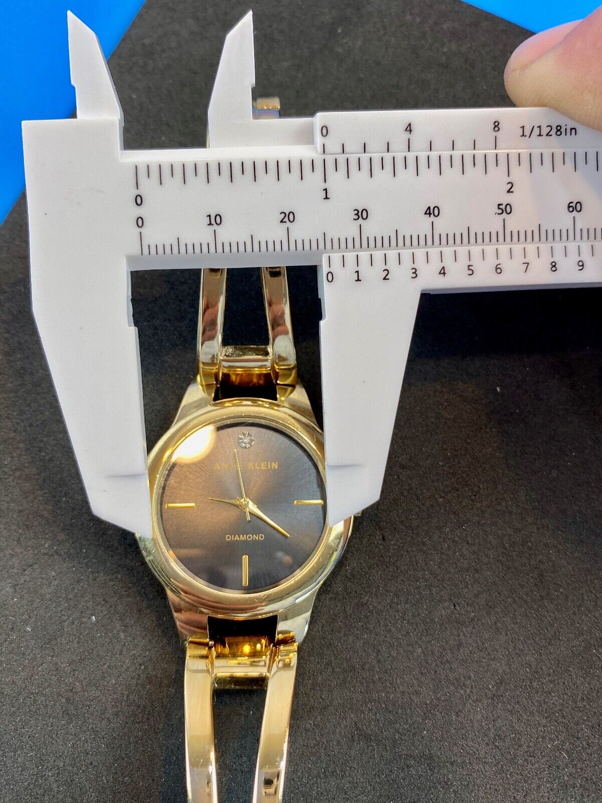 AK Annie Klein DIAMOND women's quartz watch black face - fresh battery 