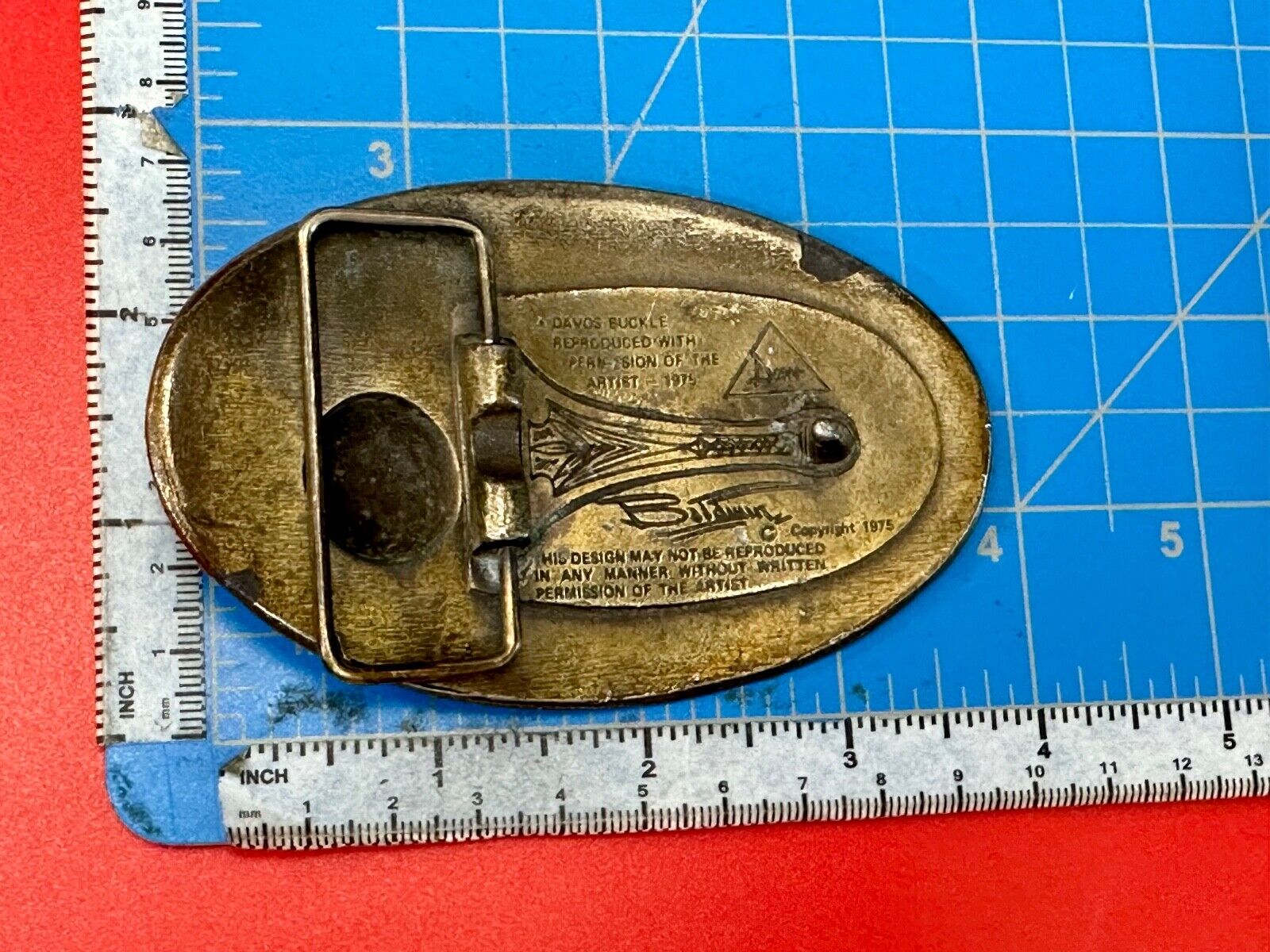 United Sates Marines Fallen Soldiers Monument  Flag 1975 Baldwin belt buckle