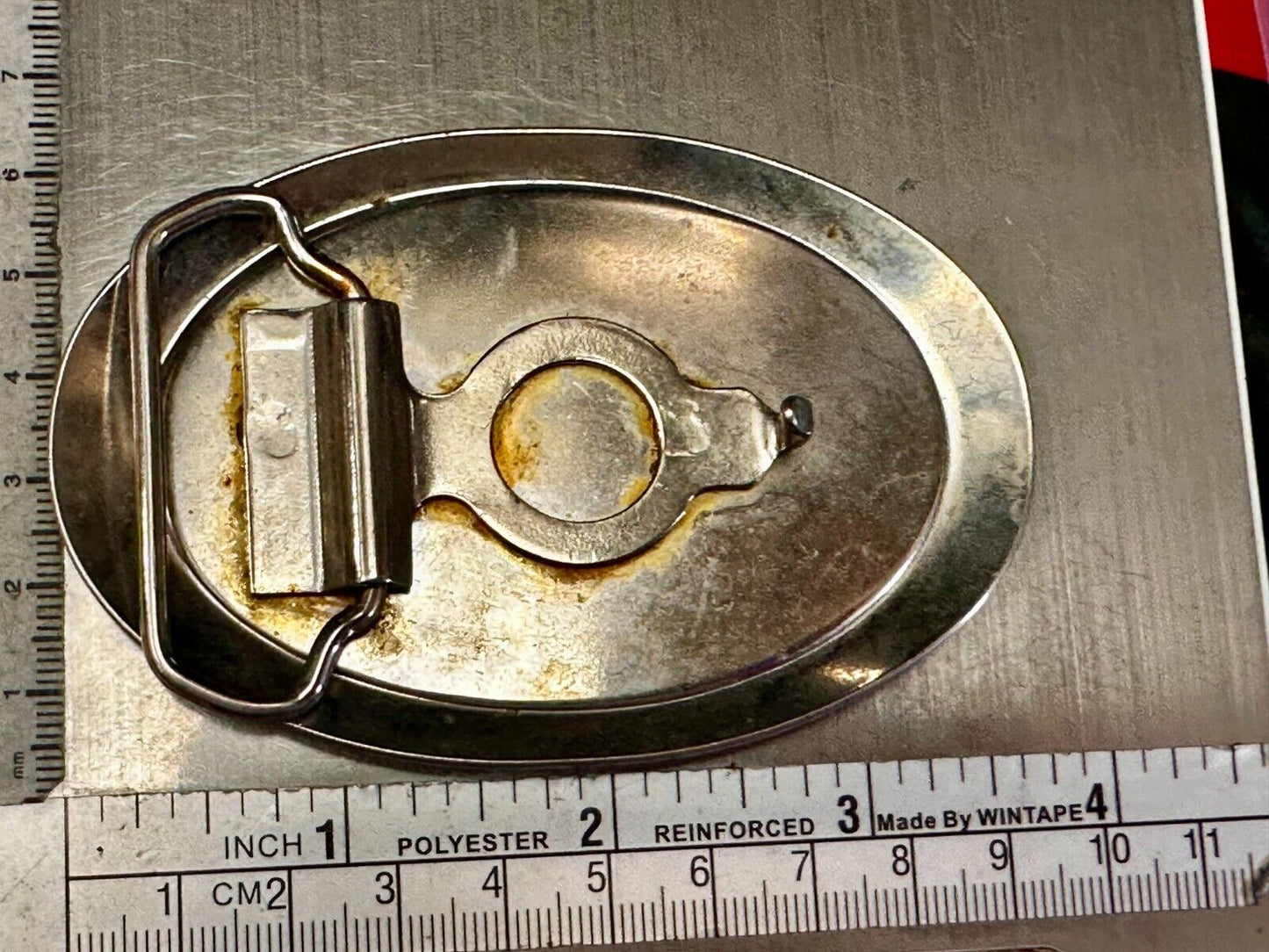Traction King 4WD Tractor Agricultural Farming Silver Tone Oval Belt Buckle
