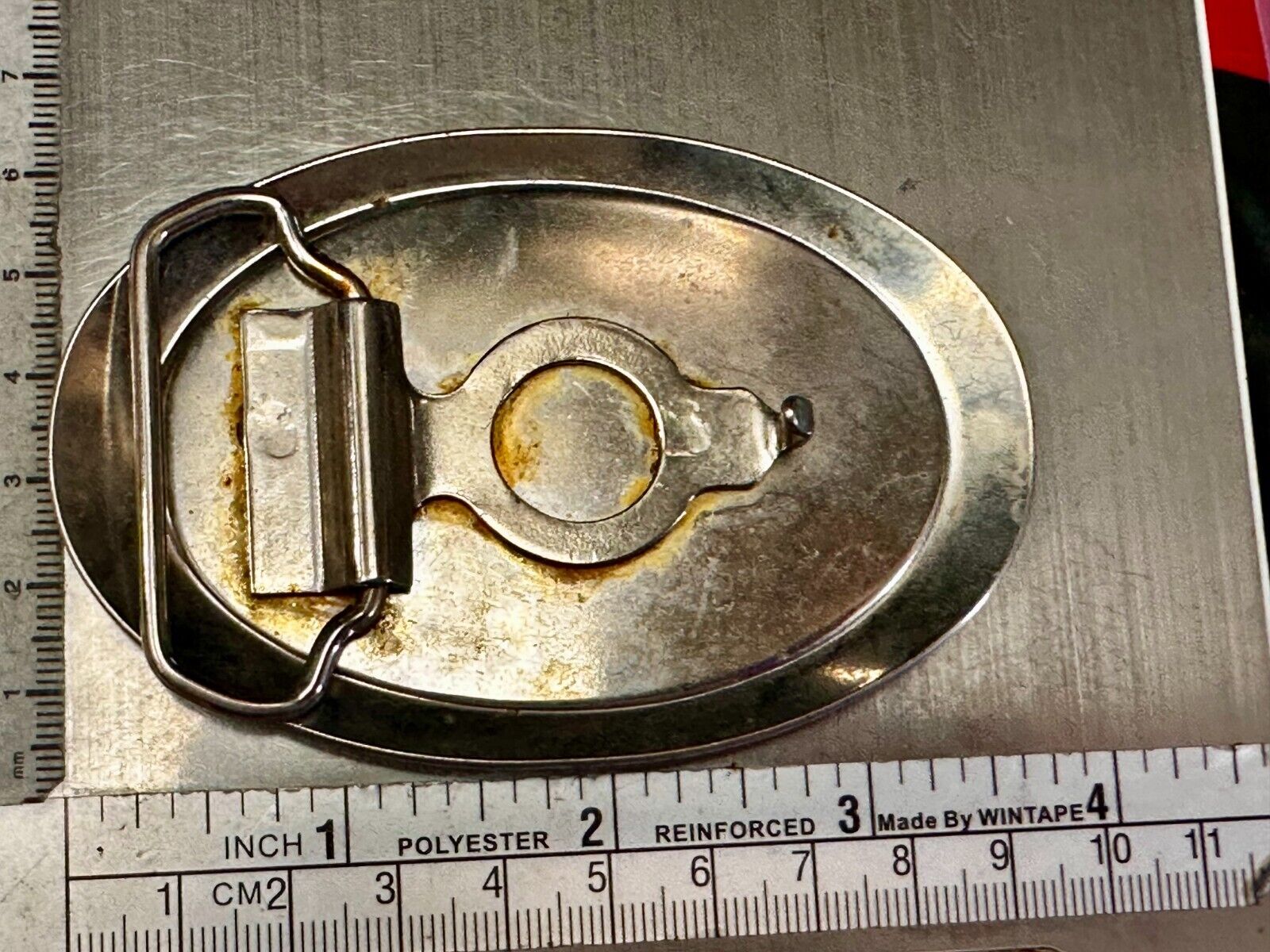 Traction King 4WD Tractor Agricultural Farming Silver Tone Oval Belt Buckle