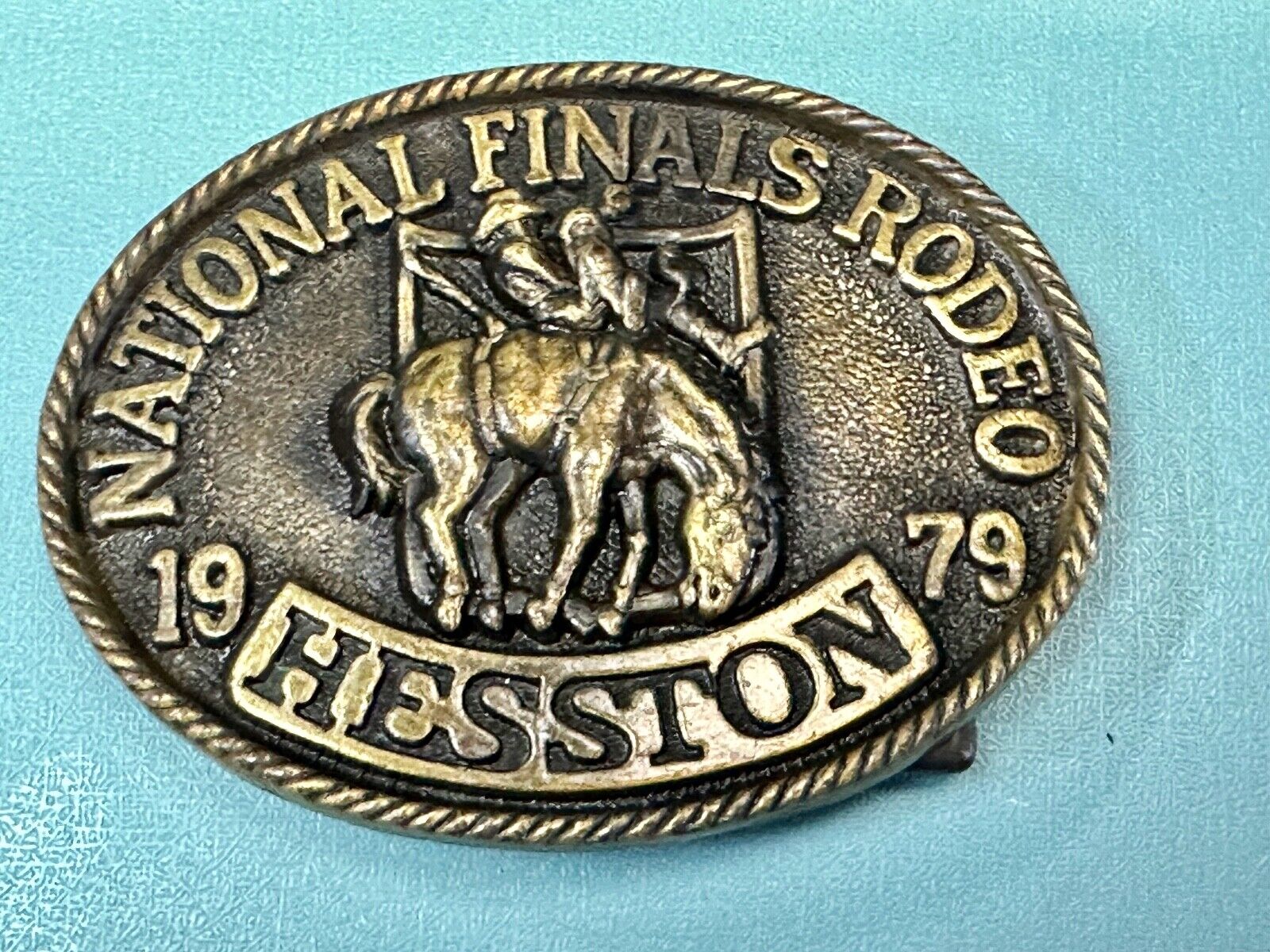 1979 Hesston National Finals Rodeo NFR Limited Edition Collectors Belt Buckle