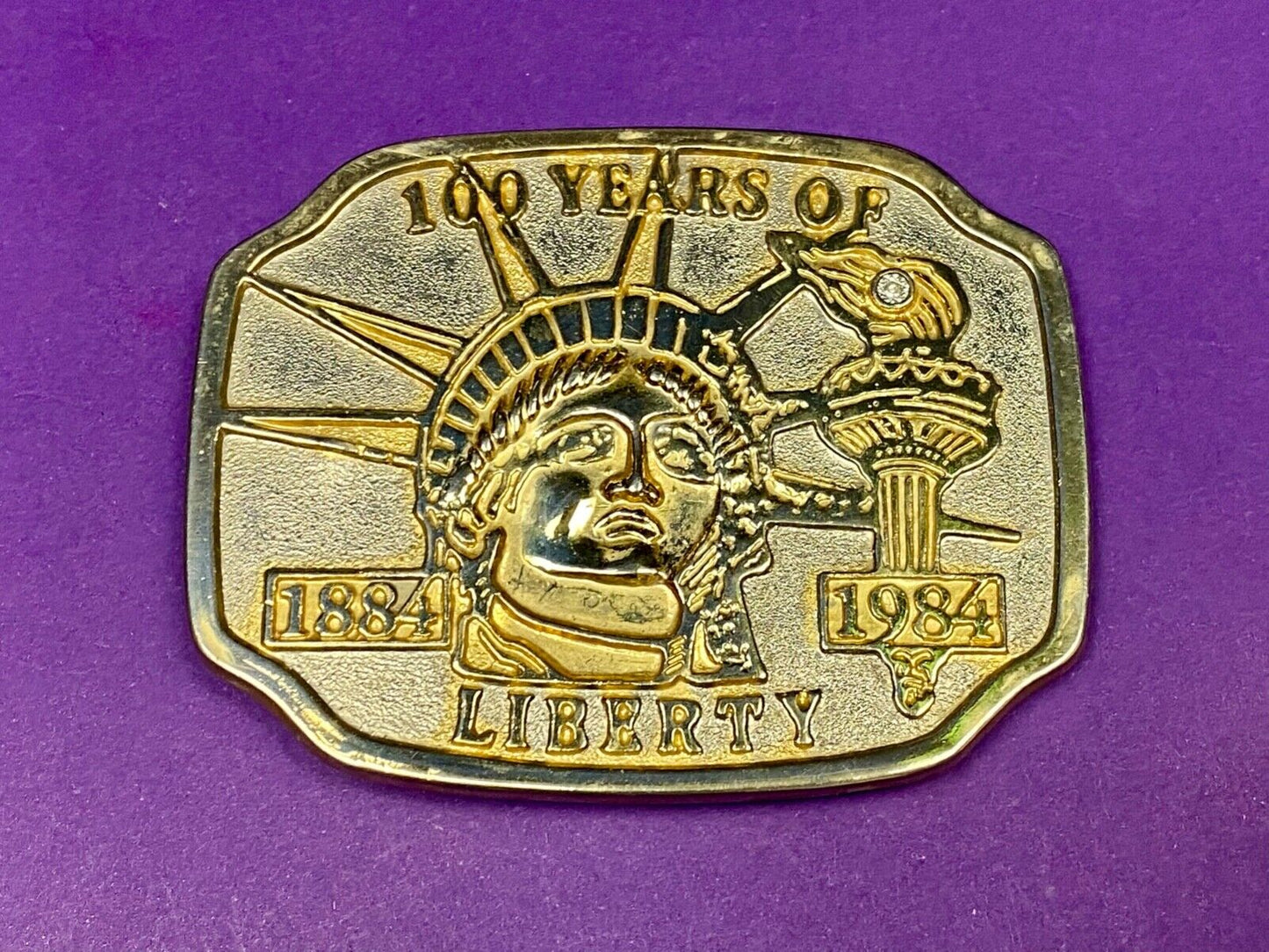 100 Years Of Liberty Statue Of Lady Liberty American Belt Buckle Patriotic Nyc