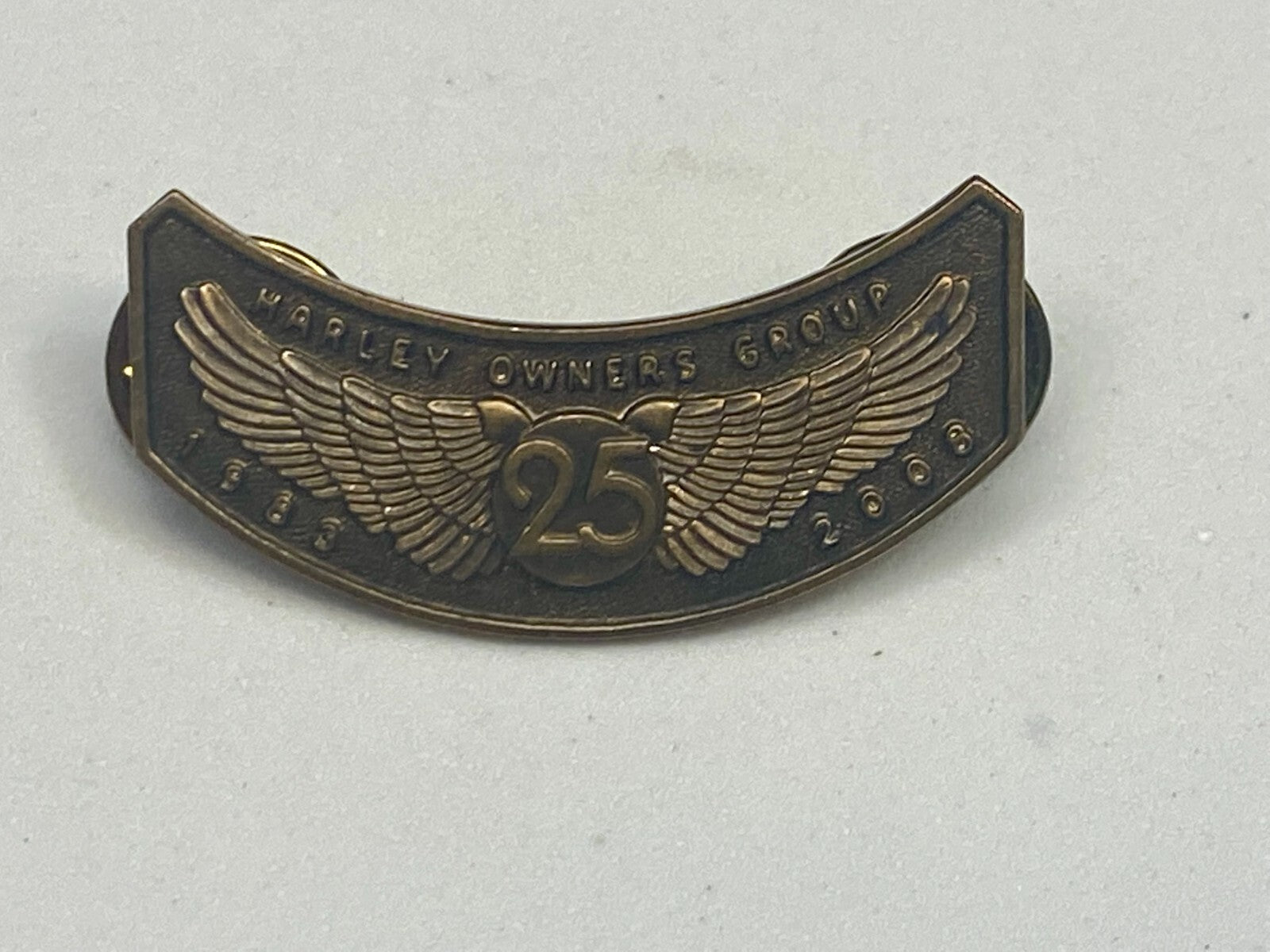 2008 HOG Harley Davidson Motorcycles Members Group 25 Years Jacket Pin