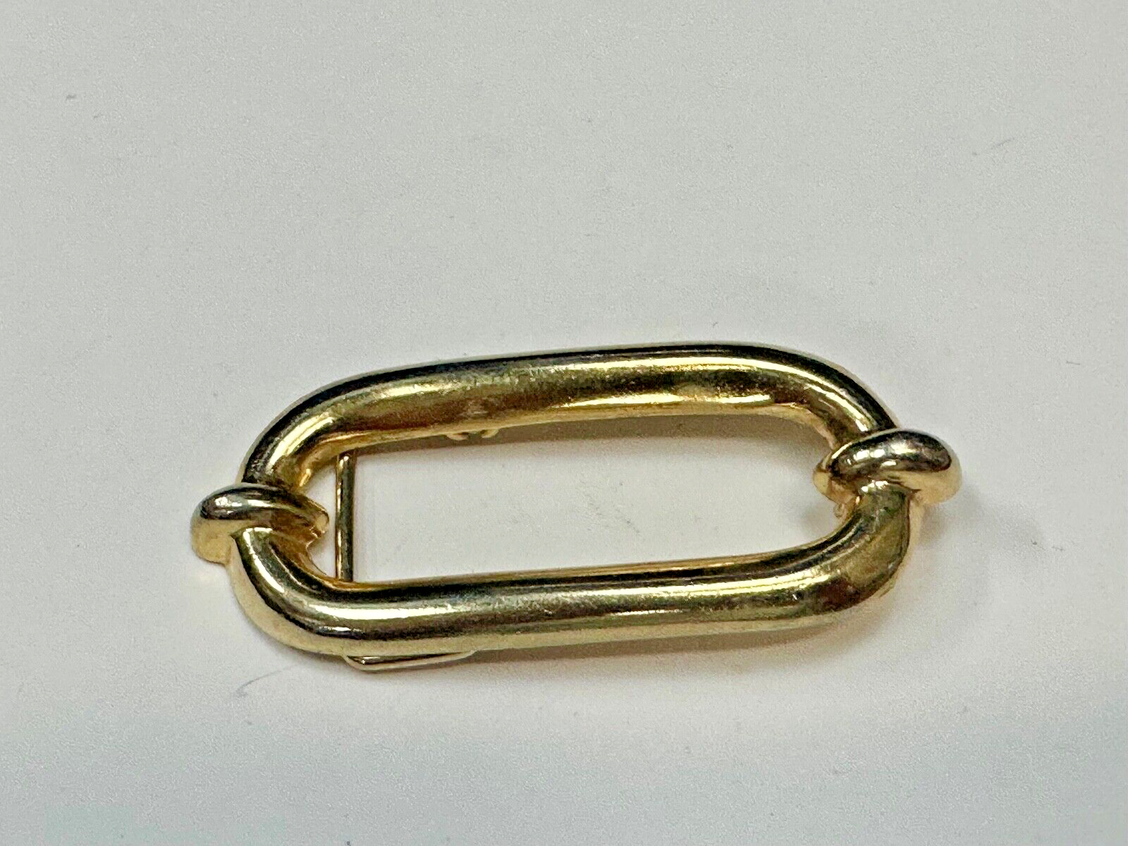 Vintage gold tone Tube Link Pattern belt buckle