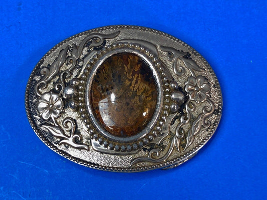 Beautiful Western Flower Swirl centerpiece Silver Tone Dress Belt Buckle 