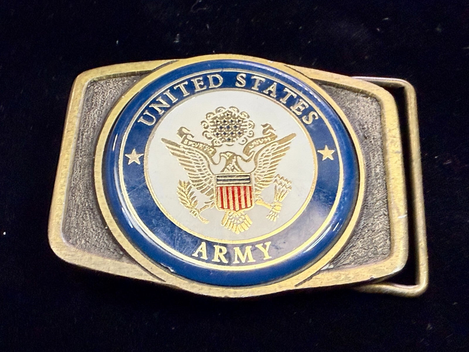 United States Army Armed Forces Commemorative Brass Tone Vintage Belt Buckle