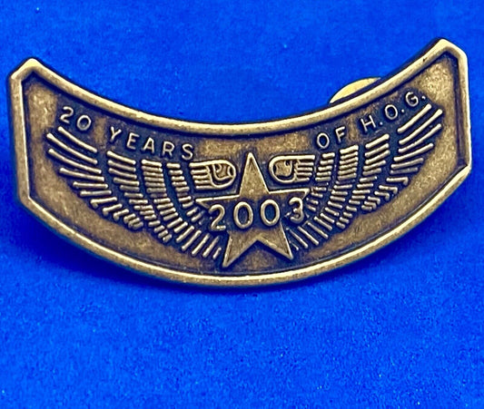 20 Year Hog Harley Davidson Owners Group Jacket Vest Lapel Pin 2003