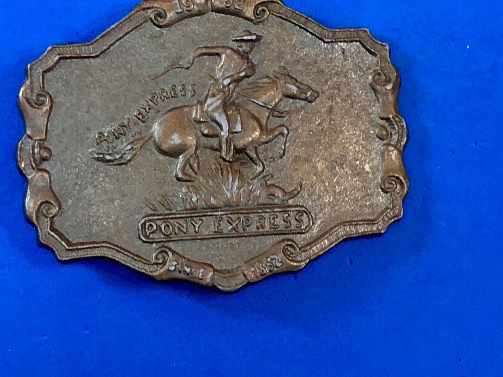The Historic Providence Mint Pony Express Horse Rider Western Framed Belt Buckle