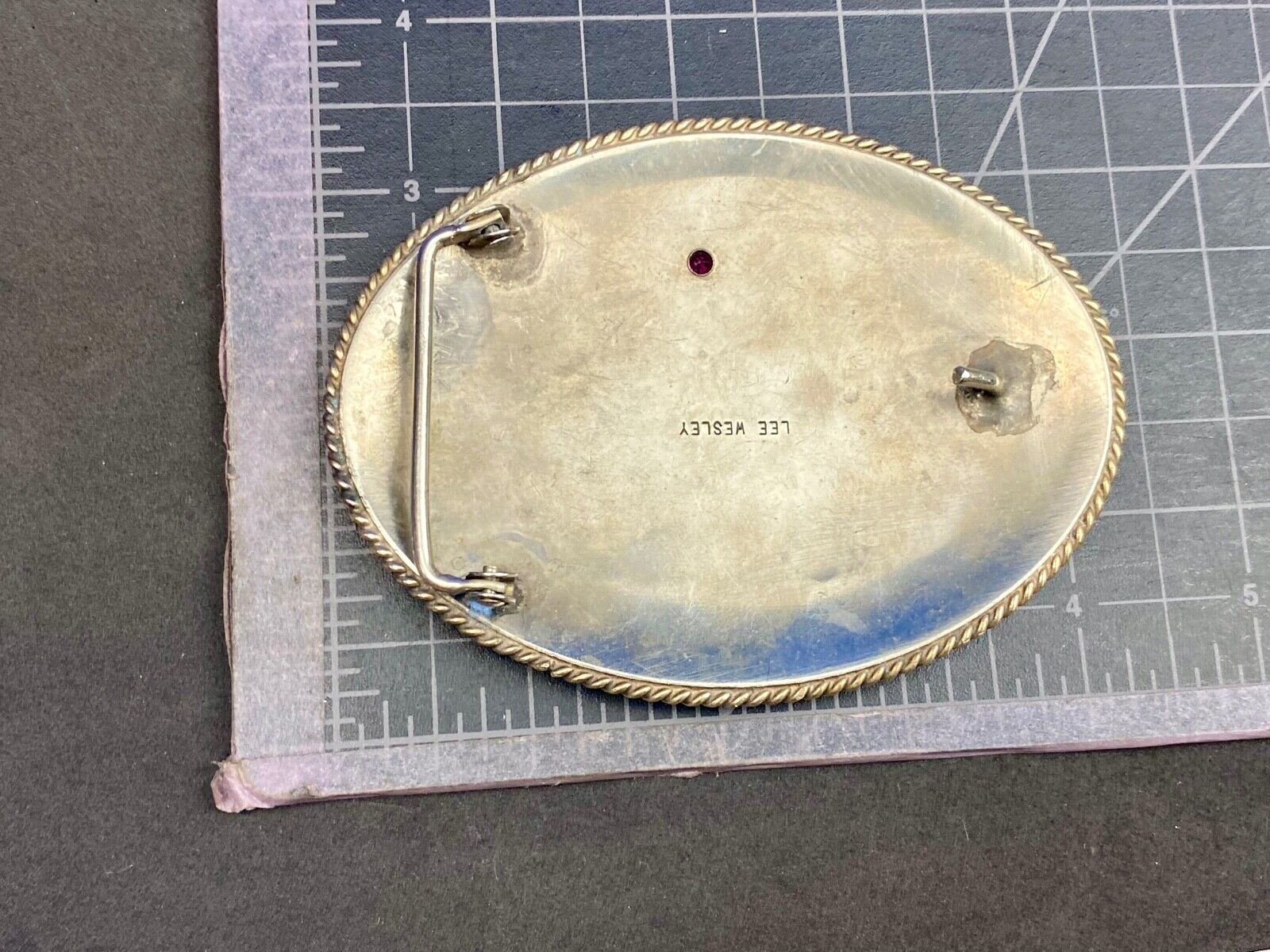 80's Lee Wesley trophy belt buckle CASA Grande Rodeo Club President Award AHSA 