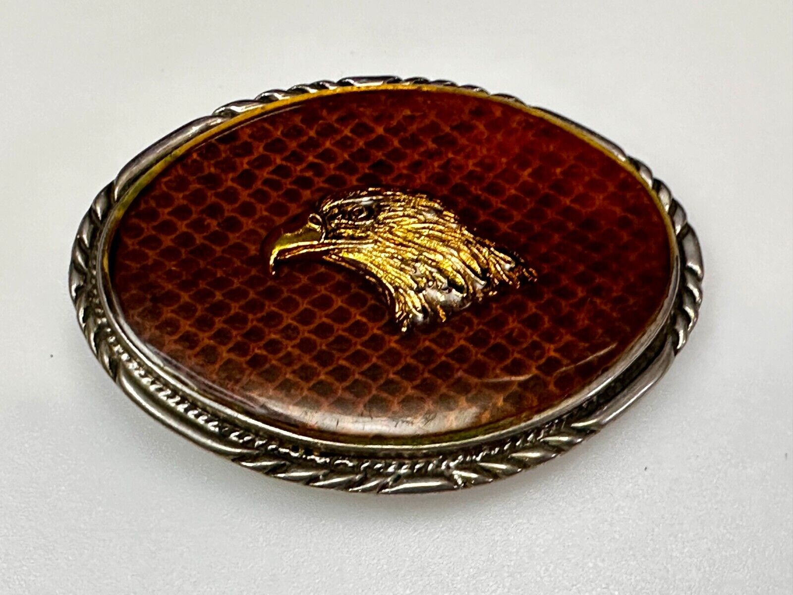 American Bald Eagle Head on DiamondBack Rattler Patriotic Belt Buckle by SSI