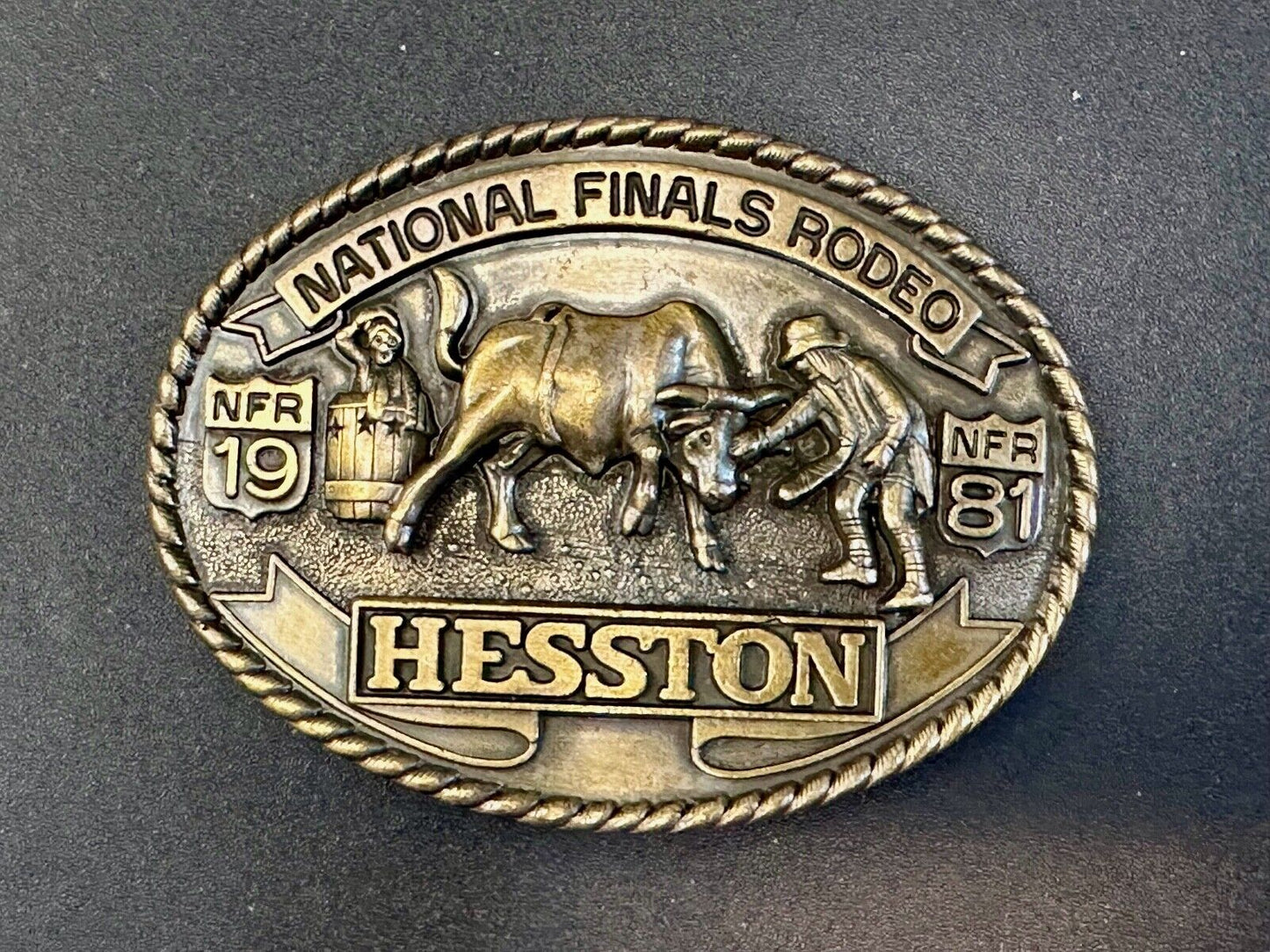 1981 Hesston National Finals Rodeo NFR Limited Edition Collectors Belt Buckle