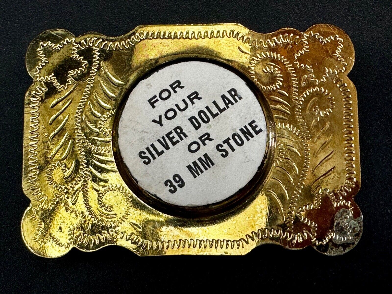 Two horse head picture (Or Your Morgan Silver Dollar!) western Belt Buckle