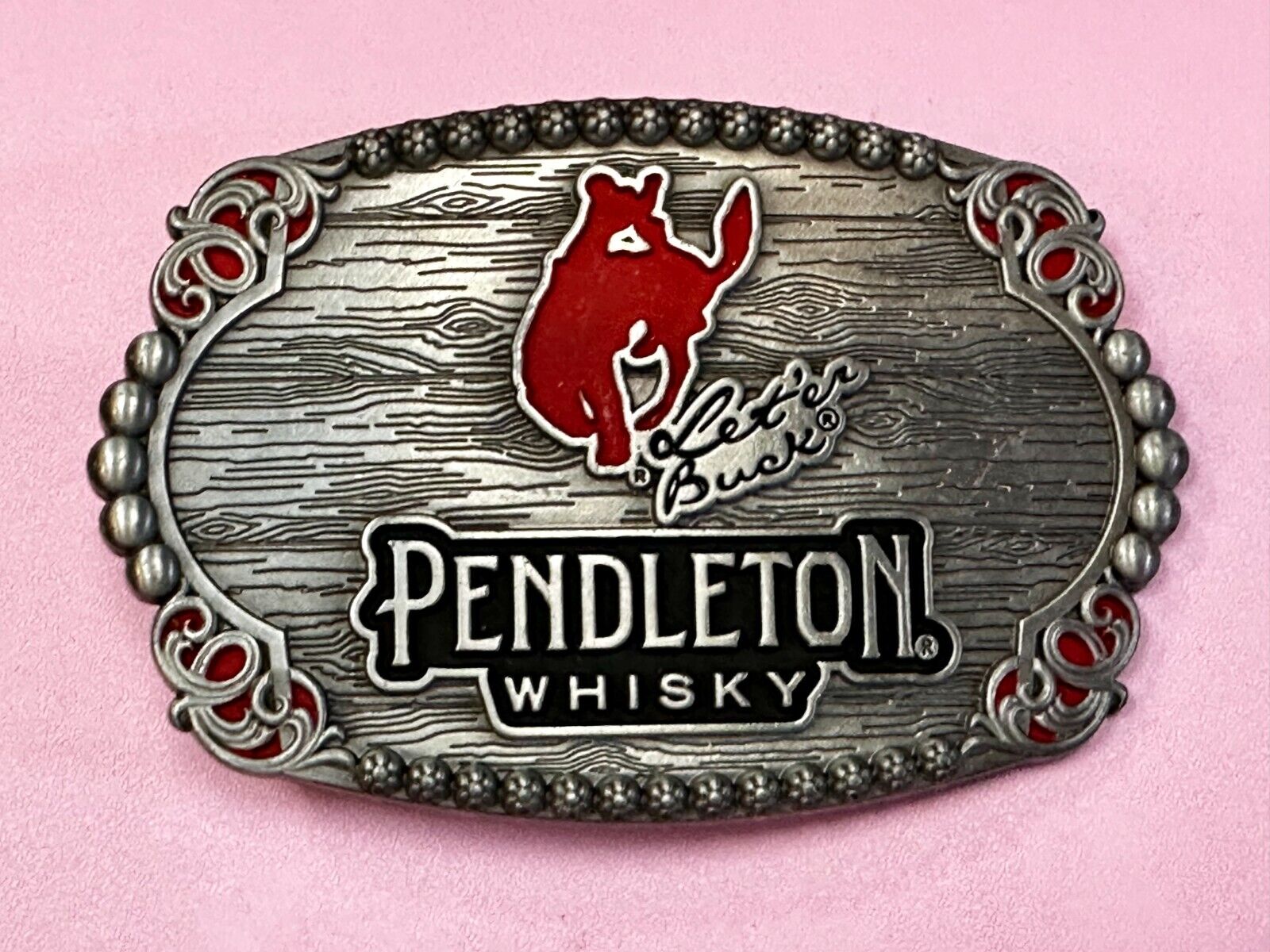 2023 Pendleton Whiskey Let'er Buck Rodeo Cowboy Montana Silversmiths Belt Buckle