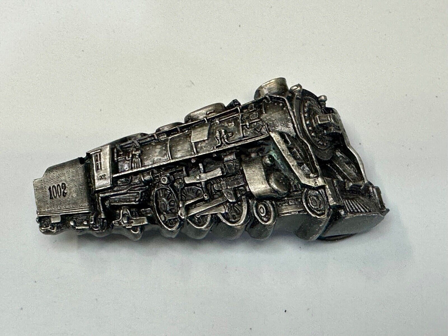 #1002 Train Steam Locomotive Vintage 1978 Cutout RR Bergamot Belt Buckle