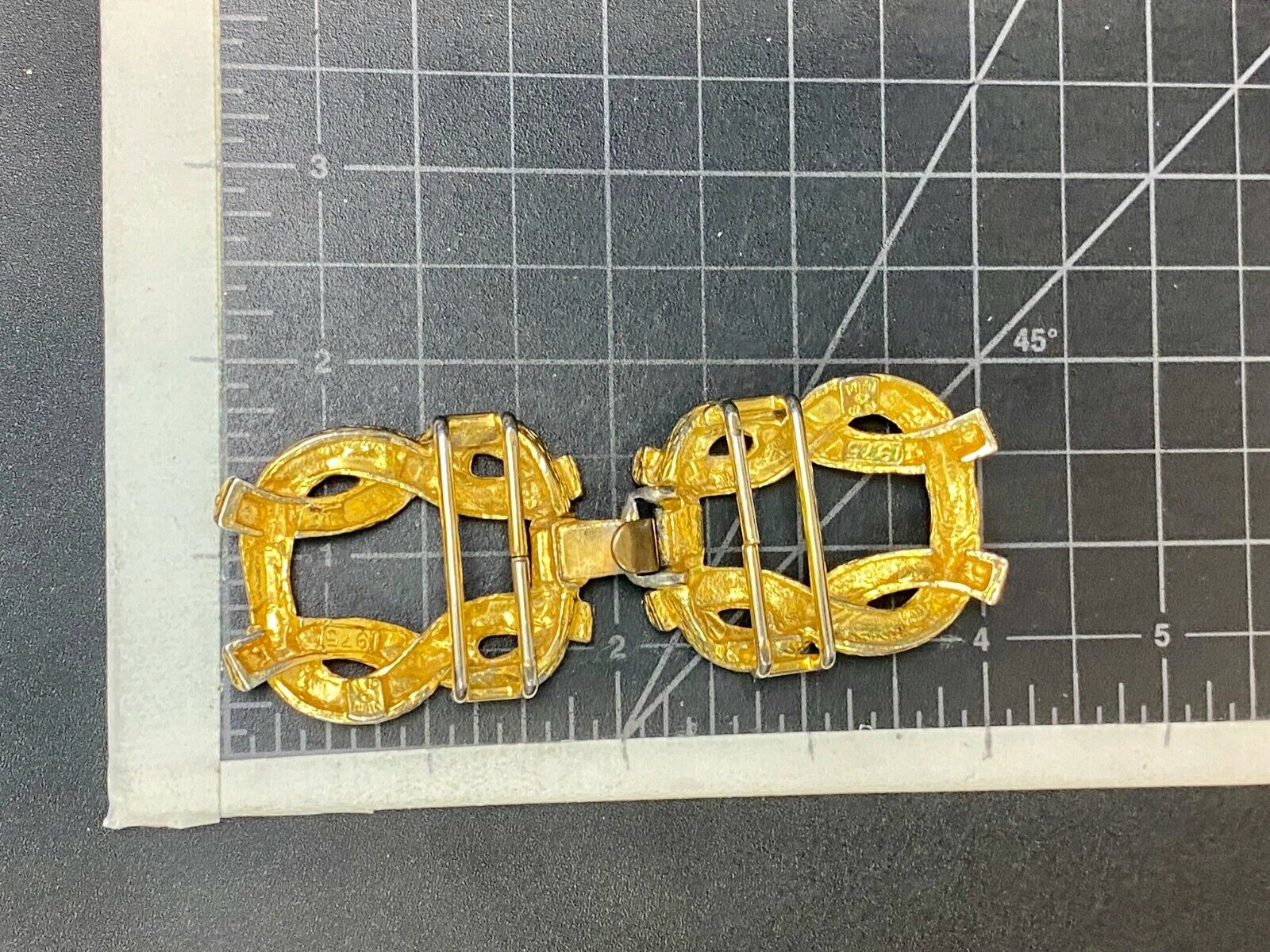 Vintage 70'S Knots - Two Piece Interlocking Belt Buckle Marked Mimi Di N
