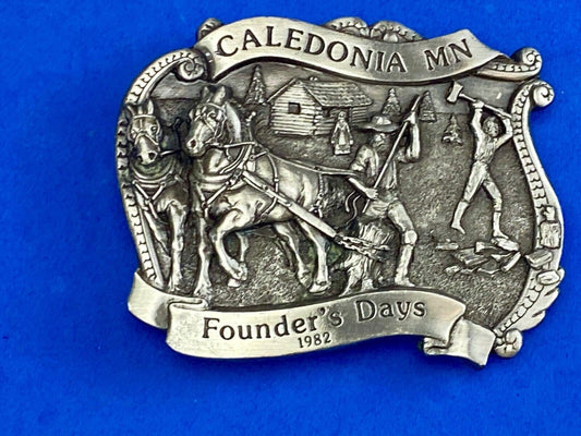 Vintage 1982 - Founder’s Days Caledonia MN belt buckle by Siskiyou