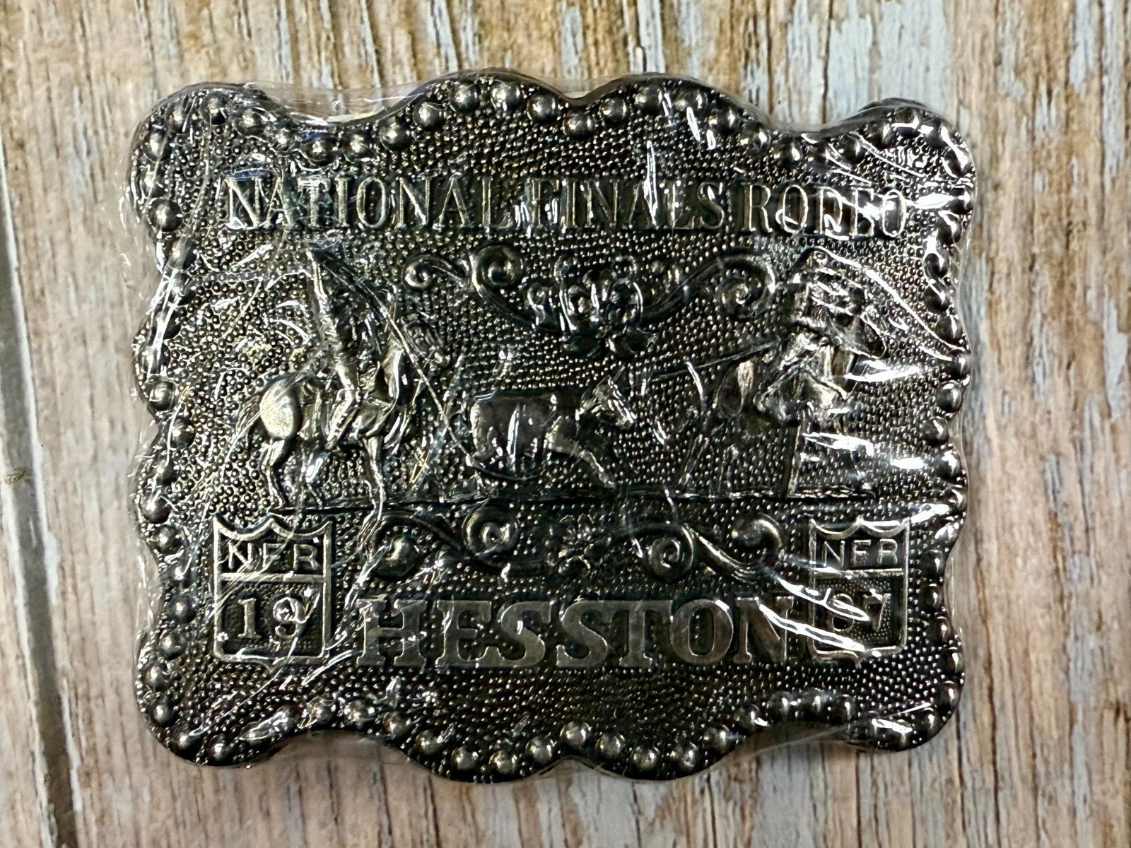 1987 Hesston NFR National Finals Rodeo Calf Roping NOS Belt Buckle
