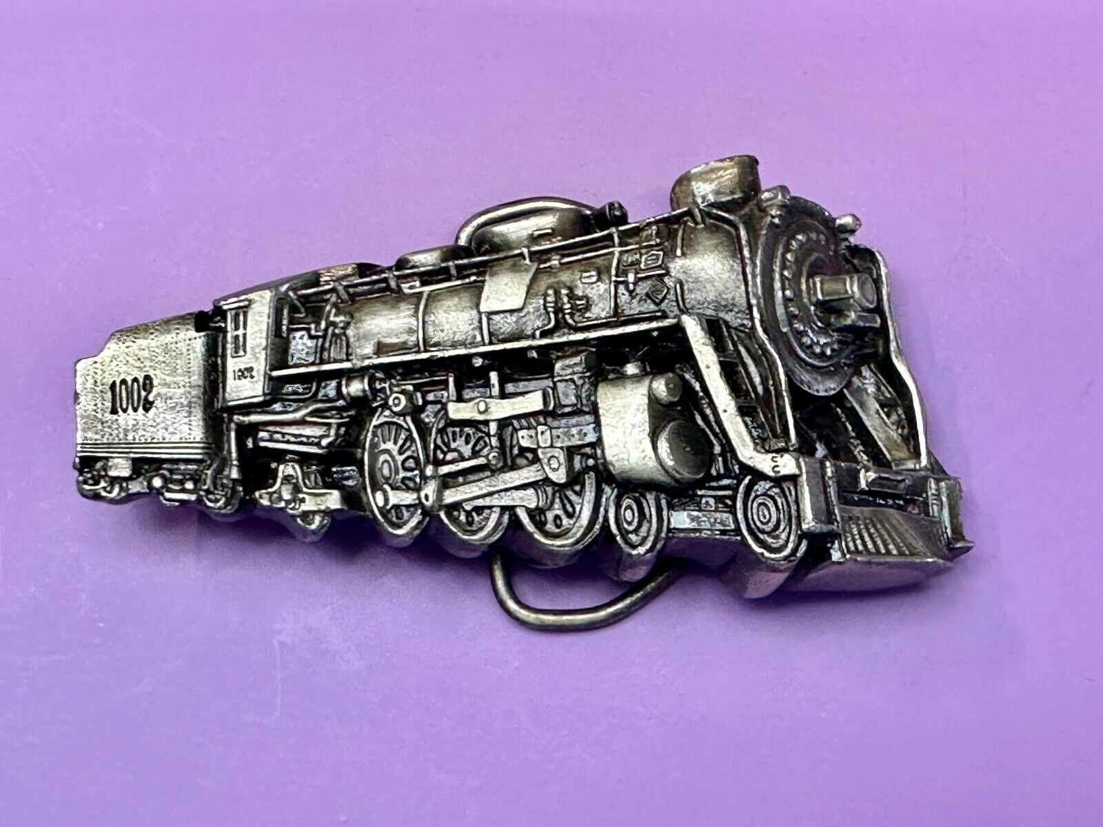 Train Steam Locomotive #1002  Vintage 1978 Cutout RR Bergamot Belt Buckle