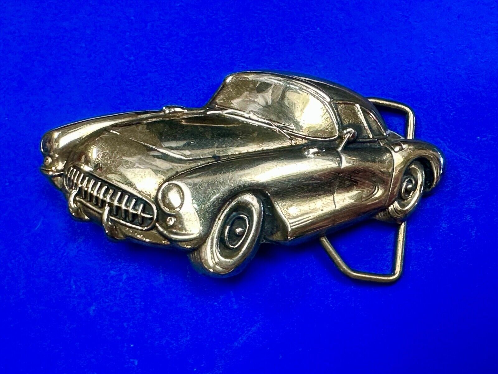 1st Generation Corvette Solid Brass Car Collectors Baron Belt Buckle 1979