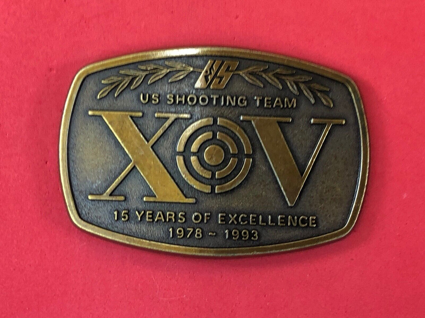 US shooting team 15 years of excellence 1978 - 1993 belt buckle 