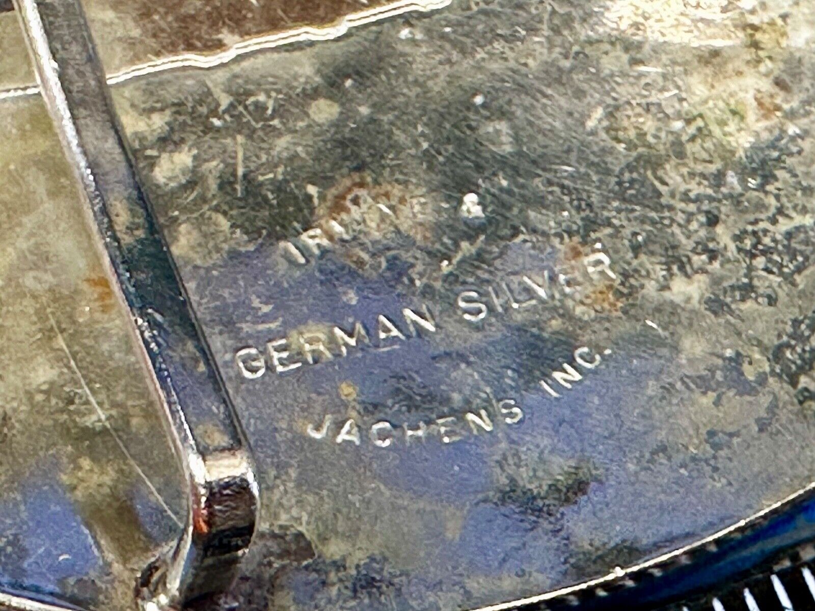Two Horse Riding Cowboy's German Silver Belt Buckle by Comstock Silversmiths