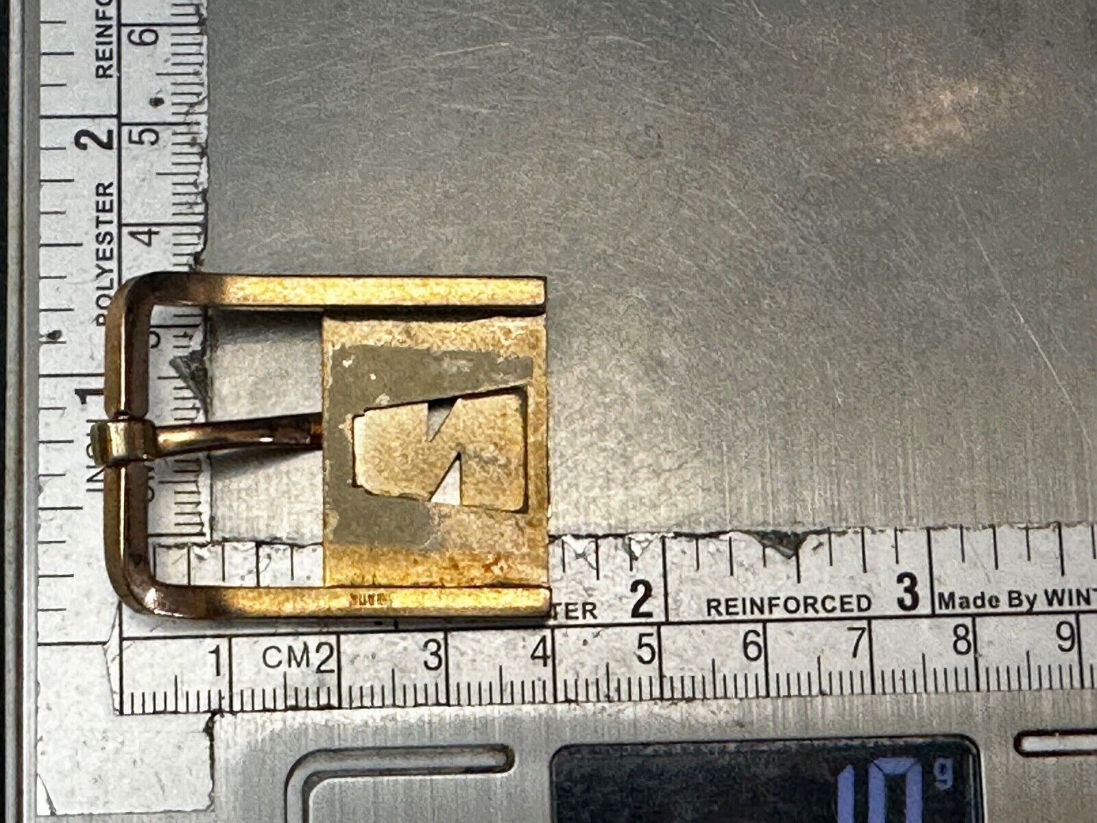Vintage Letter N Initial Monogram Retro Gold tone Belt Buckle by Swank
