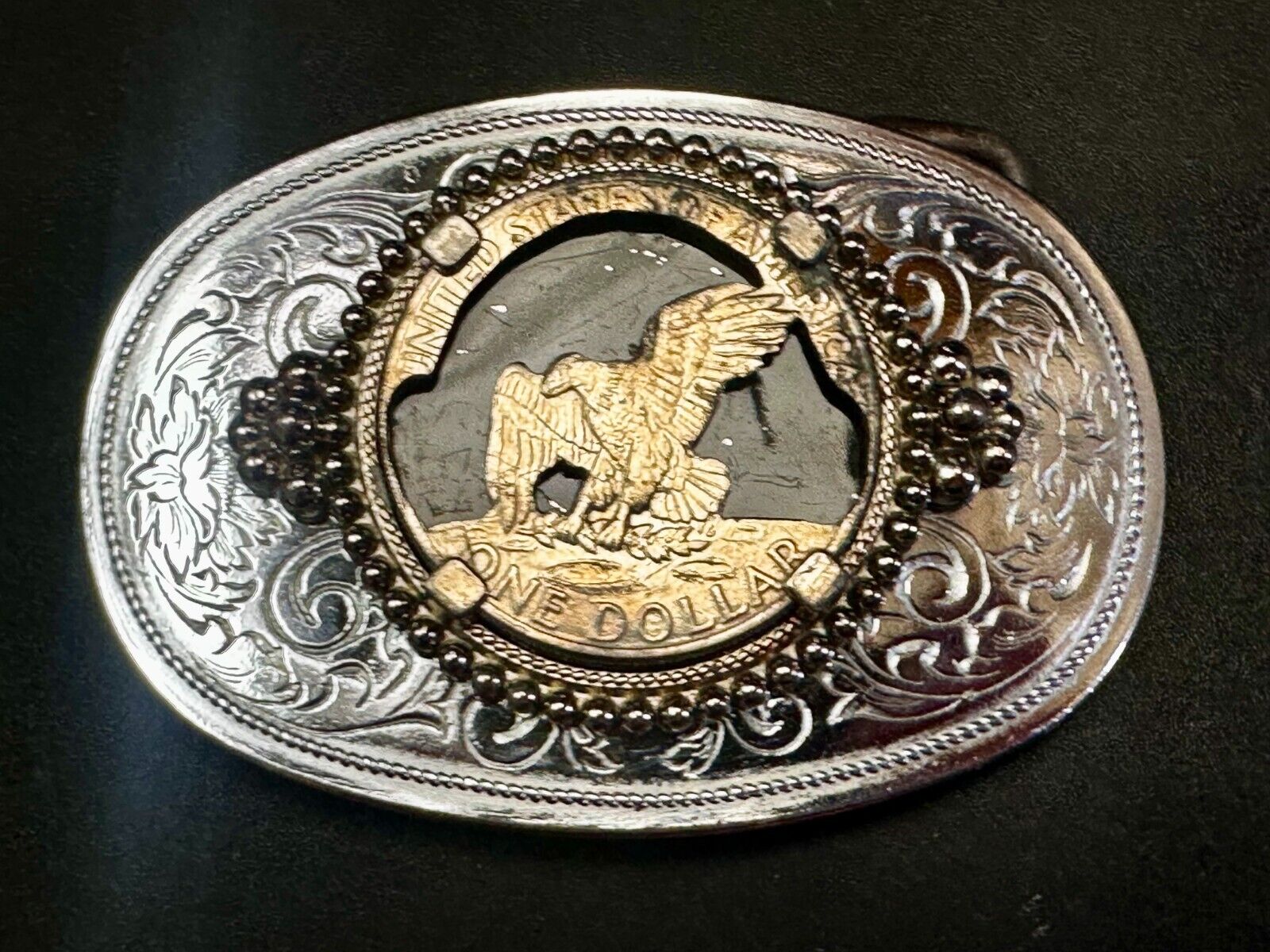 American Eagle Belt Buckle - or blank for your silver dollar coin or 39mm stone!