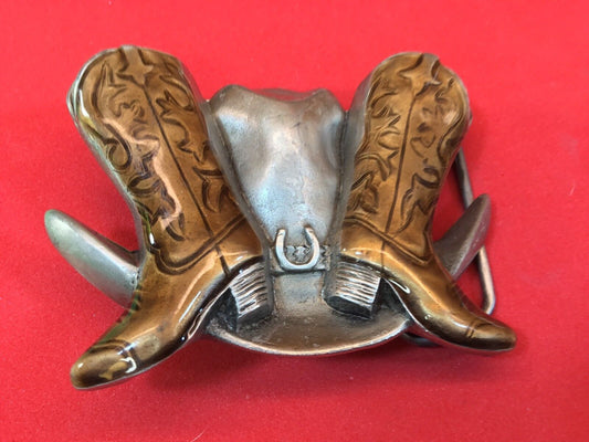 1995 Gap Cowboy Hat & Boots Western, rodeo  Horse Shoe Belt.   QUALITY! 