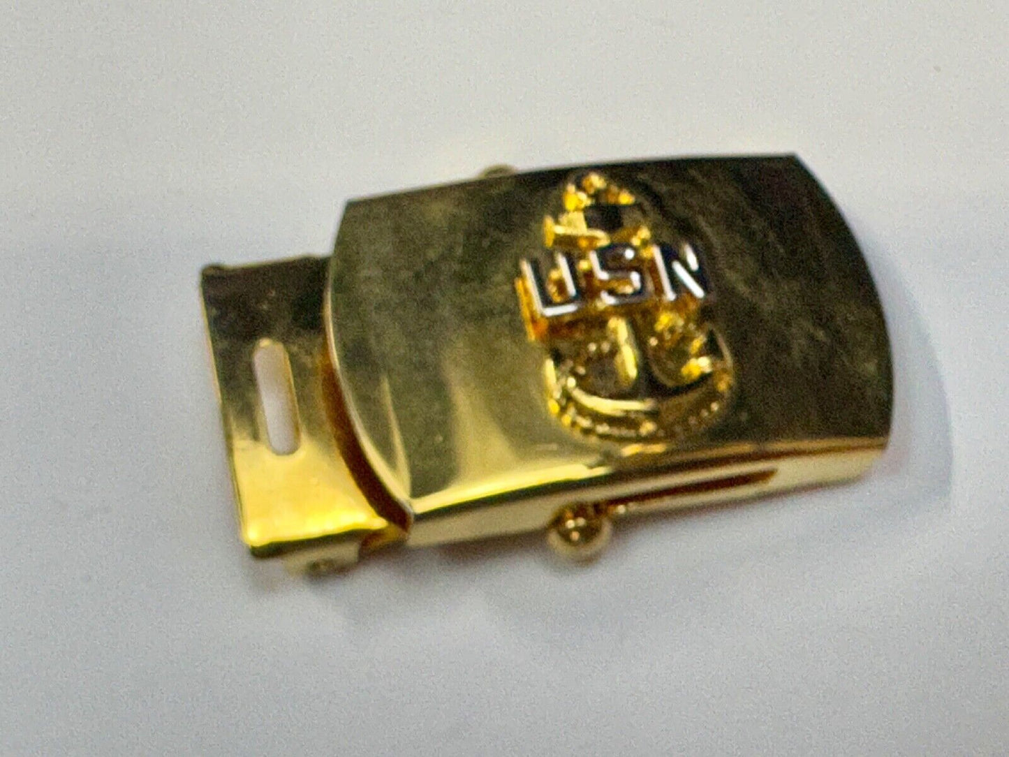 United States Navy Anchor Solid Brass Ratchet Dress Style V-21 Belt Buckle